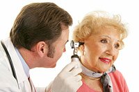 doctor examining ear